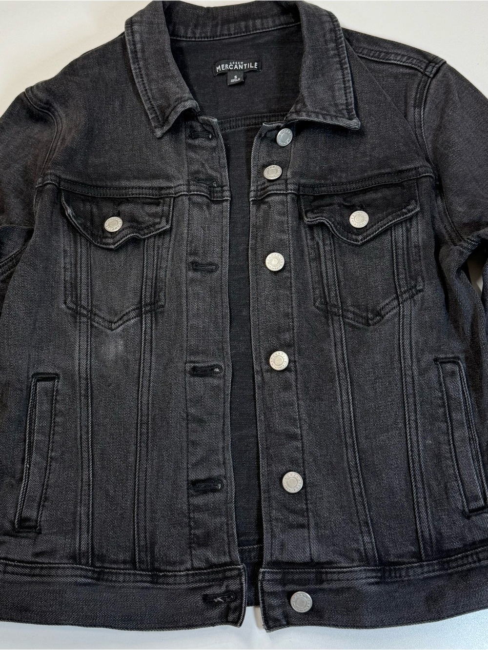 J.Crew Mercantile Charcoal Black Denim Trucker Jacket | Size S - Picture 11 of 16